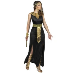 Longue Robe Noire Egyptienne Pour Femme -Boutique De Carnaval D'Halloween Longue robe noire egyptienne pour femme 2 32