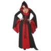 Longue Robe Noire Et Rouge à Capuche -Boutique De Carnaval D'Halloween Longue robe noire et rouge a capuche