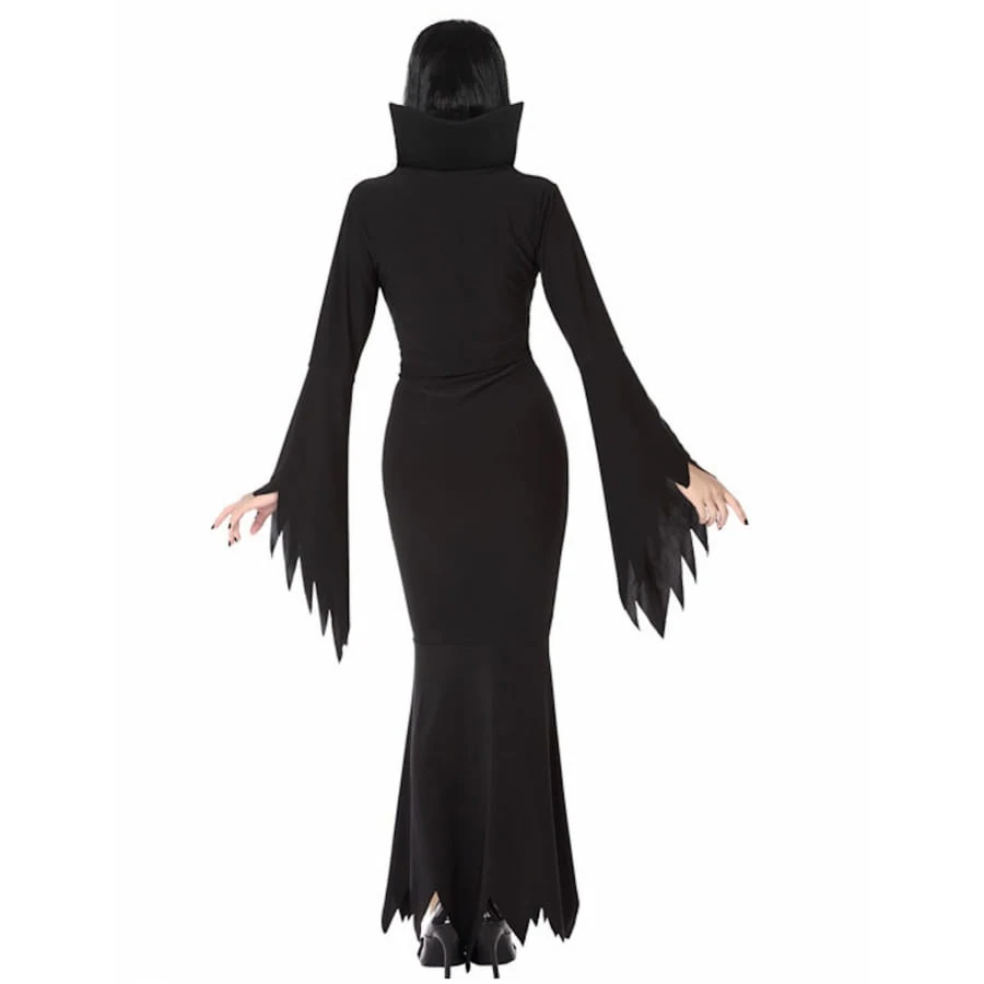 Longue Robe Noire Unie Près Du Corps 5 Longue Robe Noire Unie Près Du Corps – Image 3