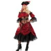 Longue Robe Premium De Pirate Rouge -Boutique De Carnaval D'Halloween Longue robe premium de pirate rouge