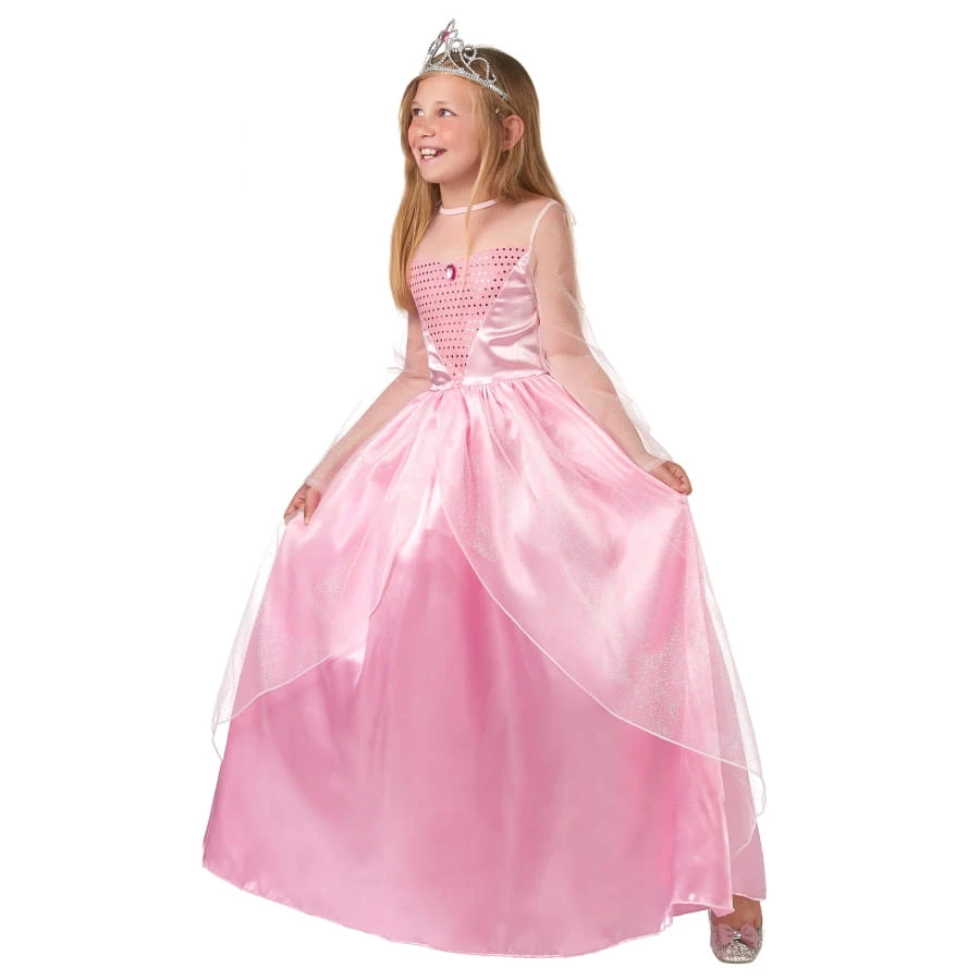 Longue Robe Rose De Princesse Pour Petite Fille 4 Longue Robe Rose De Princesse Pour Petite Fille – Image 2