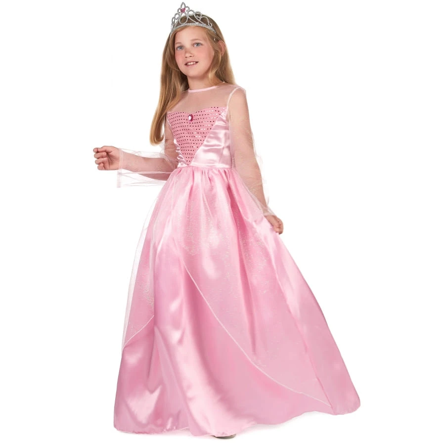 Longue Robe Rose De Princesse Pour Petite Fille 3 Longue Robe Rose De Princesse Pour Petite Fille