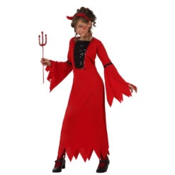 Longue Robe Rouge Unie De Petite Diablesse