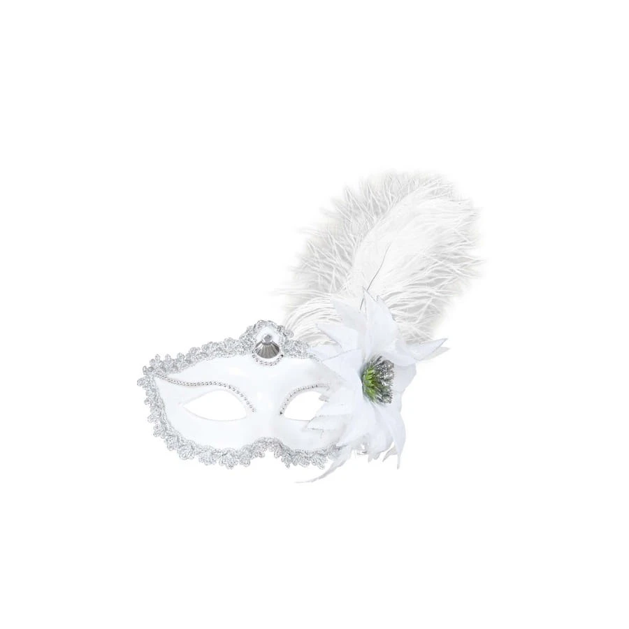 Loup Blanc Avec Plume Et Rose Blanche 4 Loup Blanc Avec Plume Et Rose Blanche – Image 2