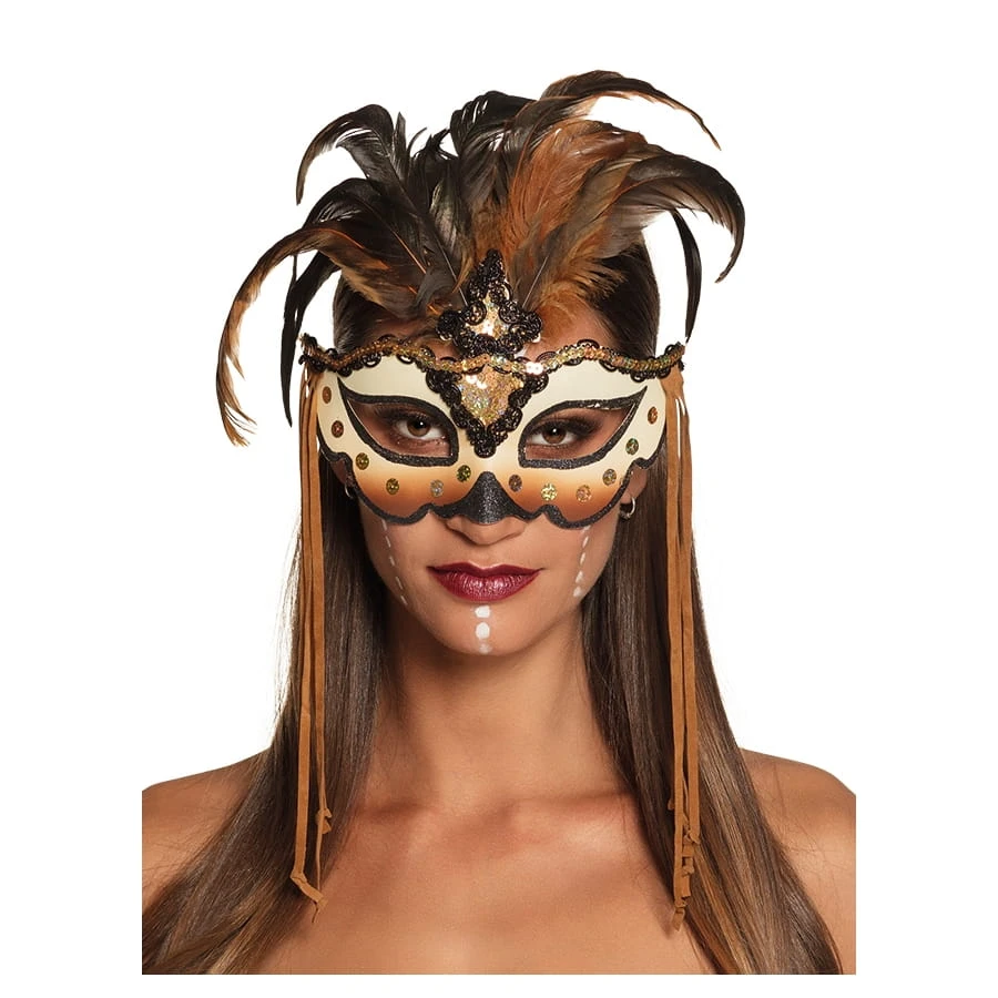 Loup Sauvage Avec Plumes Et Franges Pour Adulte 3 Loup Sauvage Avec Plumes Et Franges Pour Adulte