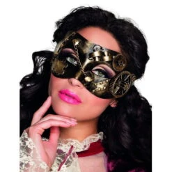 Loup Steampunk Noir Or