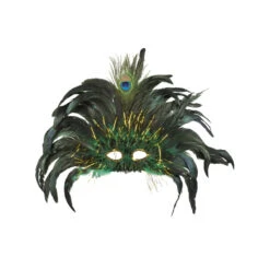Loup Vénitien Vert Avec Plumes De Paon Pour Adulte 5 Loup Vénitien Vert Avec Plumes De Paon Pour Adulte -Boutique De Carnaval D'Halloween Loup venitien vert avec plumes de paon pour adulte 49497