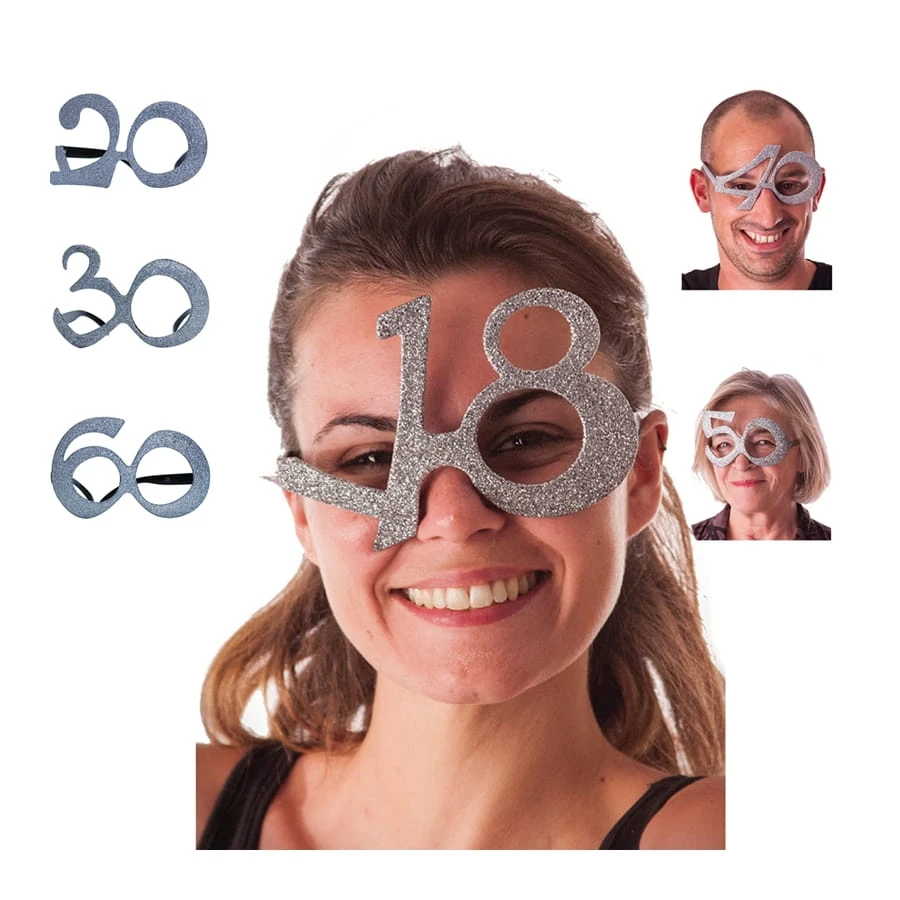 Lunettes âge Argenté Pailleté 3 Lunettes âge Argenté Pailleté