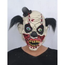 Masque De Monstre Clown Avec Cheveux Noirs -Boutique De Carnaval D'Halloween Masque de monstre clown avec cheveux noirs 29658