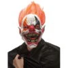 Masque Horrible Clown Avec Cheveux Rouges -Boutique De Carnaval D'Halloween Masque horrible clown avec cheveux rouges