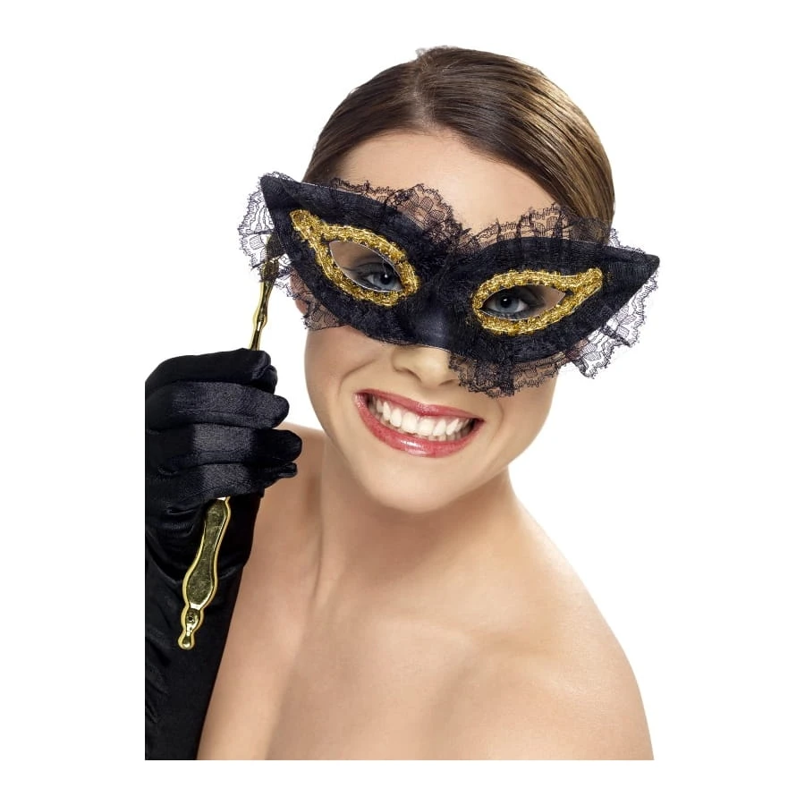 Masque Loup Dentelle Or Noir 3 Masque Loup Dentelle Or Noir