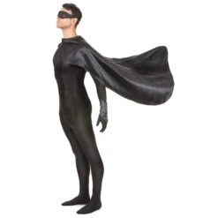 Masque, Manchette Et Cape Noire Pour Adulte -Boutique De Carnaval D'Halloween Masque manchette et cape noire pour adulte 27490