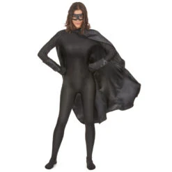 Masque, Manchette Et Cape Noire Pour Adulte -Boutique De Carnaval D'Halloween Masque manchette et cape noire pour adulte 27494