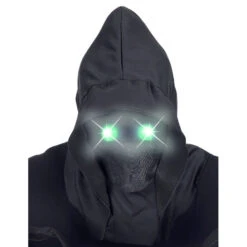 Masque Visage Caché Avec Yeux Lumineux Verts