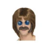 Moustache Et Rouflaquettes De Hippie Brun