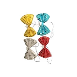 Ensemble De Chanteur Disco Argenté -Boutique De Carnaval D'Halloween Noeud papillon paillete assortiment