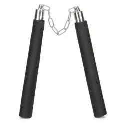 Déguisement De Ninja Avec Yeux Lumineux 8 Déguisement De Ninja Avec Yeux Lumineux -Boutique De Carnaval D'Halloween Nunchaku noir en mousse de 30cm 3