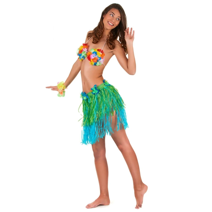 Pagne Hawaïen Court Vert Et Bleue 4 Pagne Hawaïen Court Vert Et Bleue – Image 2