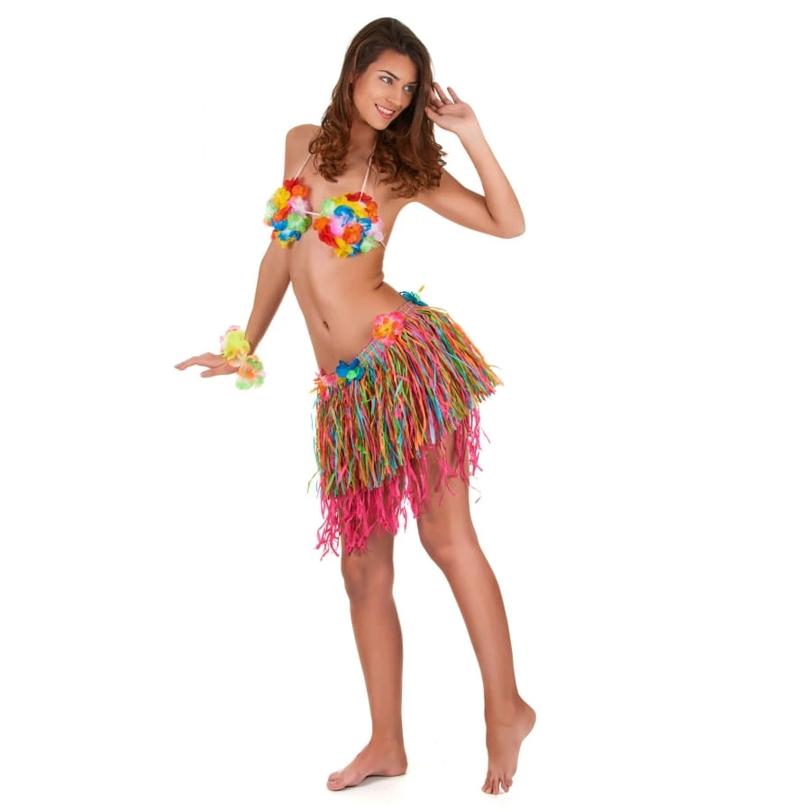 Pagne Hawaïen Courte Multicolore Et Fleurs 4 Pagne Hawaïen Courte Multicolore Et Fleurs – Image 2