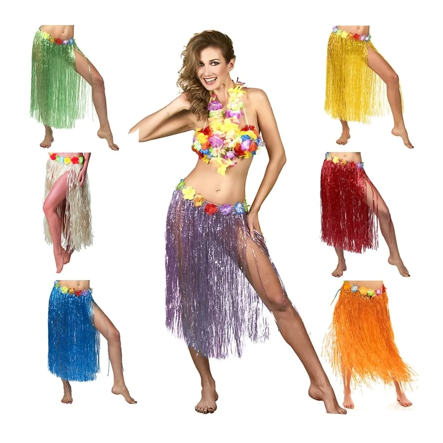 Pagne Hawaïen De 80cm Avec Ceinture De Fleurs 3 Pagne Hawaïen De 80cm Avec Ceinture De Fleurs