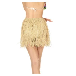 Pagne Hawaïen Mi-long Couleur Paille -Boutique De Carnaval D'Halloween Pagne hawaien mi long couleur paille 2 2