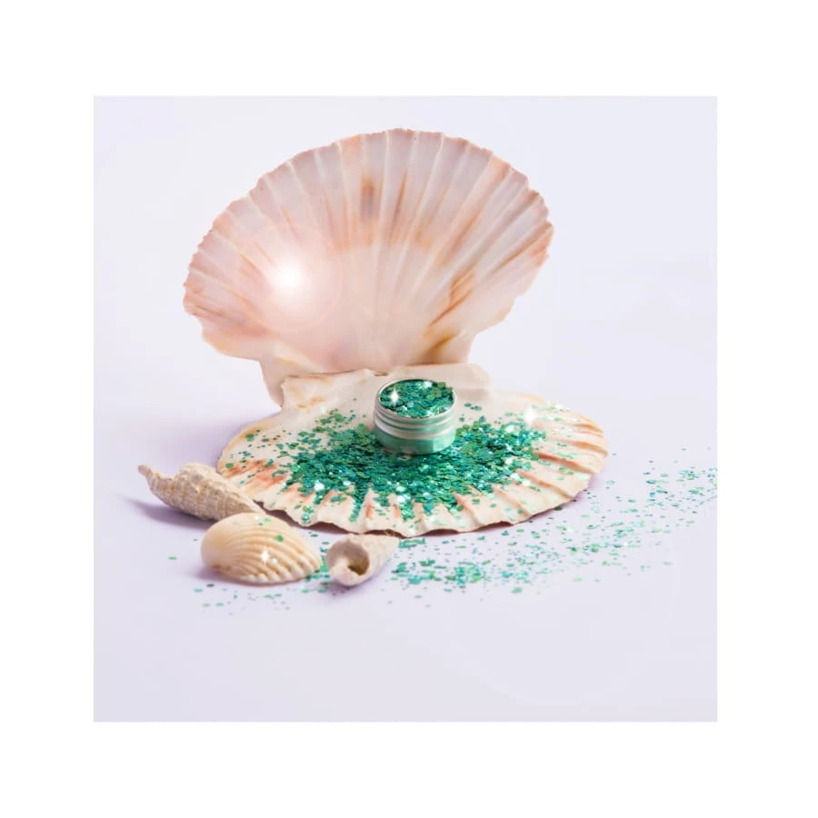 Paillettes Vert Sirène Visage, Biodégradables 4 Paillettes Vert Sirène Visage, Biodégradables – Image 2
