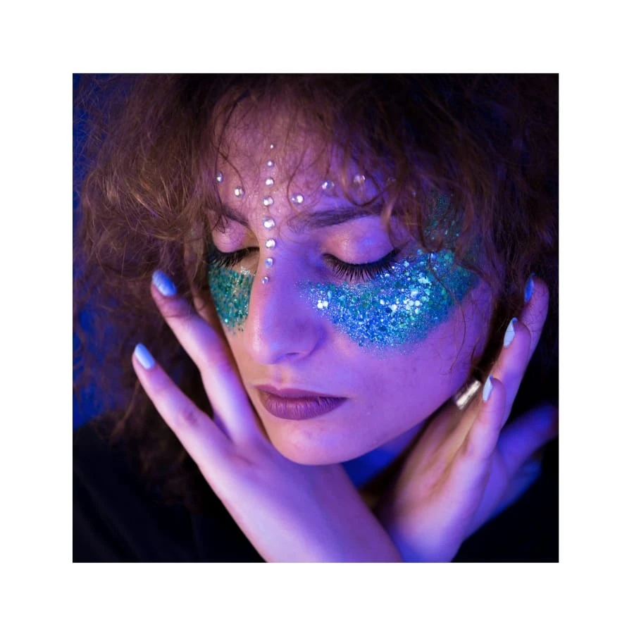 Paillettes Vert Sirène Visage, Biodégradables 5 Paillettes Vert Sirène Visage, Biodégradables – Image 3