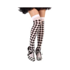 Paire De Bas Damier Blanc Et Noir 5 Paire De Bas Damier Blanc Et Noir -Boutique De Carnaval D'Halloween Paire de bas damier blanc et noir 36159