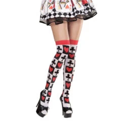 Paire De Bas Imprimé Jeux De Cartes 5 Paire De Bas Imprimé Jeux De Cartes -Boutique De Carnaval D'Halloween Paire de bas imprime jeux de cartes 36721