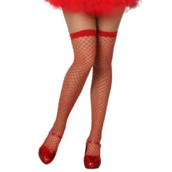 Paire De Bas Résilles Rouges 5 Paire De Bas Résilles Rouges -Boutique De Carnaval D'Halloween Paire de bas resilles rouges 12453