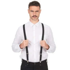 Paire De Bretelles Noires élastiques -Boutique De Carnaval D'Halloween Paire de bretelles noires elastiques 13167