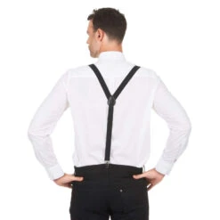 Paire De Bretelles Noires élastiques -Boutique De Carnaval D'Halloween Paire de bretelles noires elastiques 13168