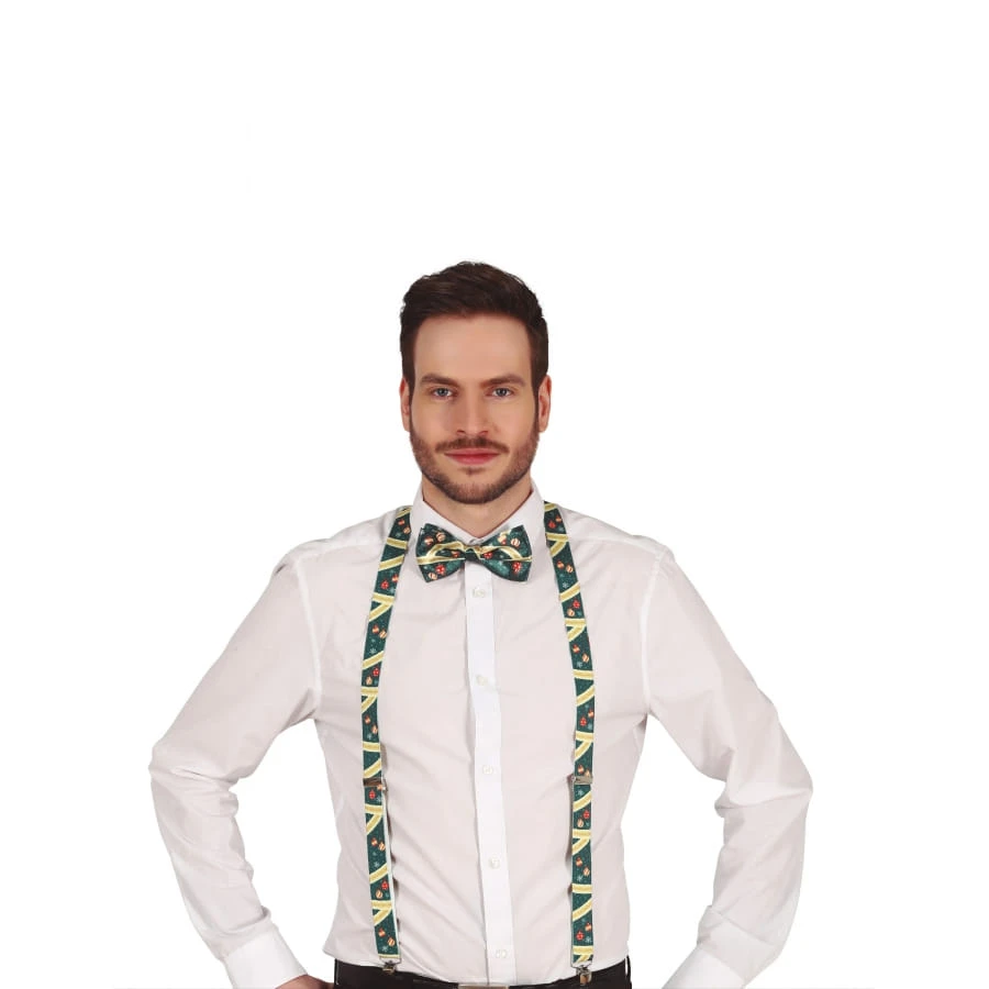 Paire De Bretelles Vertes Avec Motifs De Noël 3 Paire De Bretelles Vertes Avec Motifs De Noël