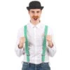 Paire De Bretelles Vertes Et Trèfles Blancs -Boutique De Carnaval D'Halloween Paire de bretelles vertes et trefles blancs