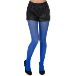 Robe Rétro De Marin Bleue Et Rouge Avec Chapeau -Boutique De Carnaval D'Halloween Paire de collants bleus opaques