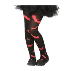 Robe De Vampire Pour Fille Avec Petite Cape Rouge -Boutique De Carnaval D'Halloween Paire de collants chauve souris pour enfant