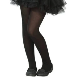 Déguisement Robe Disco Dorée Pour Enfant -Boutique De Carnaval D'Halloween Paire de collants noirs unis pour enfant 6