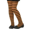 Paire De Collants Rayés Noir Et Orange Pour Enfant 2 Paire De Collants Rayés Noir Et Orange Pour Enfant -Boutique De Carnaval D'Halloween Paire de collants rayes noir et orange pour enfant