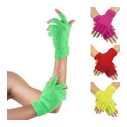 Tenue Pour Femme Années 80 Panthère Colorée -Boutique De Carnaval D'Halloween Paire de mitaines courtes unie