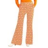 Pantalon Années 70 Orange Motifs Losanges, Femme 2 Pantalon Années 70 Orange Motifs Losanges, Femme -Boutique De Carnaval D'Halloween Pantalon annees 70 orange motifs losanges femme