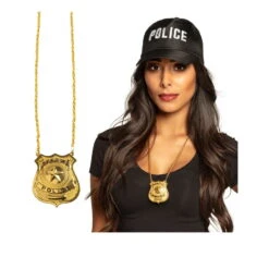 Pendentif Avec Insigne De Police Doré Pour Adulte 6 Pendentif Avec Insigne De Police Doré Pour Adulte -Boutique De Carnaval D'Halloween Pendentif avec insigne de police dore pour adulte 65559