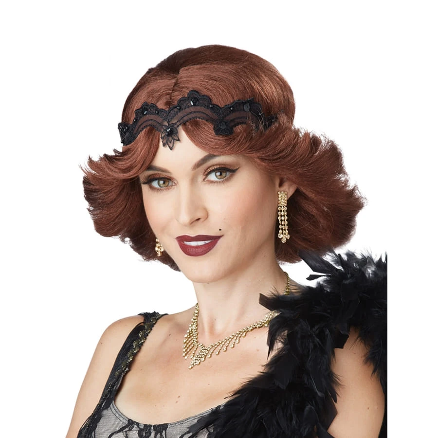 Perruque 20 Rousse Coupe Année 20 Avec Bandeau 3 Perruque 20 Rousse Coupe Année 20 Avec Bandeau