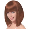 Perruque Carré Chatain Mi-long Avec Frange 1 Perruque Carré Chatain Mi-long Avec Frange -Boutique De Carnaval D'Halloween Perruque carre chatain mi long avec frange