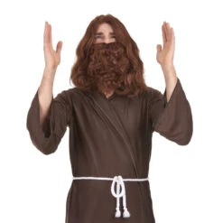 Perruque De Jésus Avec Barbe Chatain