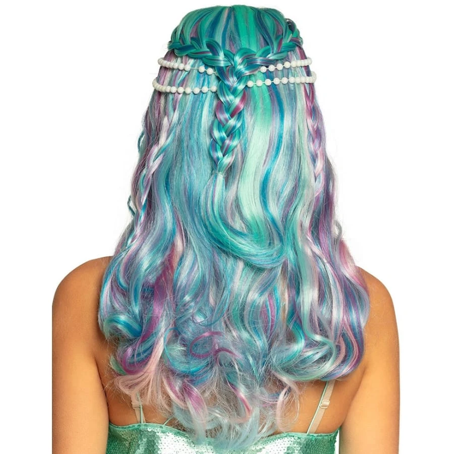 Perruque De Sirène Bleu Violet Pour Femme 4 Perruque De Sirène Bleu Violet Pour Femme – Image 2