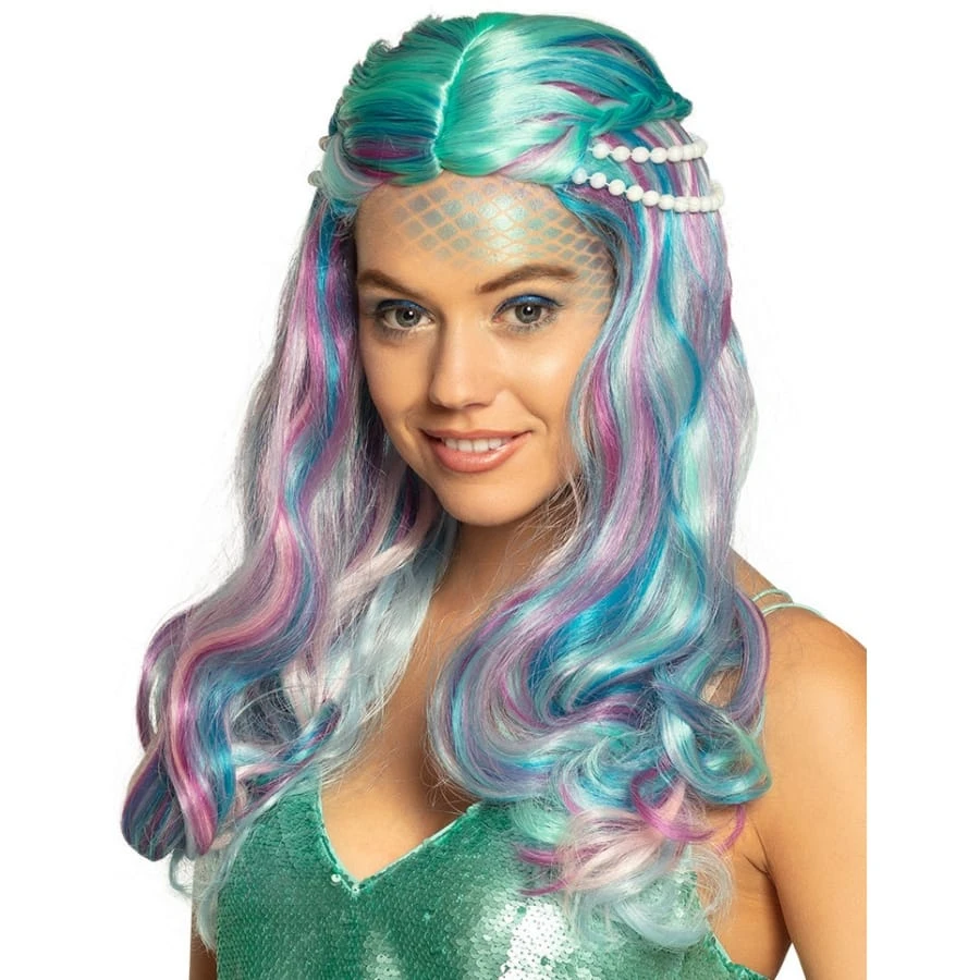 Perruque De Sirène Bleu Violet Pour Femme 3 Perruque De Sirène Bleu Violet Pour Femme