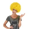 Perruque Jaune Afro Volumineuse 1 Perruque Jaune Afro Volumineuse -Boutique De Carnaval D'Halloween Perruque jaune afro volumineuse