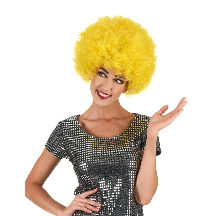 Perruque Jaune Afro Volumineuse 3 Perruque Jaune Afro Volumineuse
