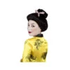 Perruque Noire De Geisha Avec Chignon Et Ruban -Boutique De Carnaval D'Halloween Perruque noire de geisha avec chignon et ruban