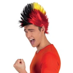 Perruque Punk Drapeau Belge